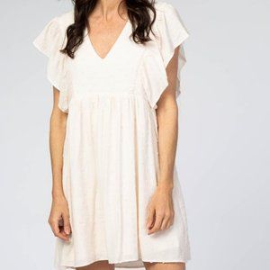 Cream Textured Babydoll Maternity Dress